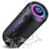 Bluetooth Lautsprecher mit Licht, 25W Musikbox Bluetooth 5.4 mit Dualen Bass-Treibern, TWS Koppelbar Stereo Sound, 24H Akku Boxen, IPX7 Wasserdicht, Tragbarer Speaker für Party Reisen Outdoor, TF/AUX