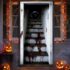 Halloween Deko Tür Holzschild, Halloween Türdeko Mit Katze Und Willkommen