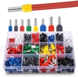 LEAZZLE 1200 Stück Aderendhülsen Set, Twin Aderendhülsen Set, Enthält Single Aderendhülsen 0.3~16mm² und 0.5~6mm² Twin Aderendhülsen für DIY Elektronische Produkte
