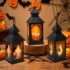 Valery Madelyn 2er Set Halloween Deko Figuren, 13cm Neuheit Harz Kürbis