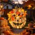 Halloween Deko Windlicht Glas Teelichthalter 4er Set Kürbis Deko schwa