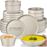 tectake® 24-tlg. Geschirrset, Tafelservice 6 Personen