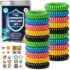Schildkröt 7in1 Sand Toys Set, innovatives Sand-Spielset im Handtaschenformat, kompakt und platzsparend, Faltbarer 3 Liter Eimer mit 6 Sandspielzeugen zum Graben, Formen, Sieben und Rechen, 970244