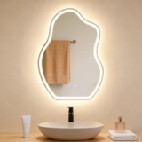 Asymmetrisch Badspiegel Mit Beleuchtung,LED