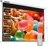WASJOYE 100″ Leinwand Beamer Elektrisch