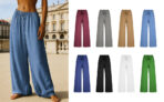 2026 Leinenhose Damen Lang Musselin Hose