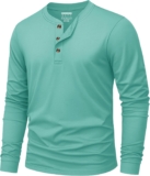 KEFITEVD Henley Shirt Herren Langarm Tshirt