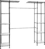 Amazon Basics Ausziehbarer Offener Kleiderschrank mit 10 Höhenverstellbaren