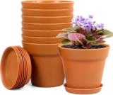 Homeuouz 8 Packs Blumentopf mit Untersetzer
