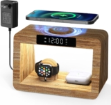 Wireless Ladestation mit Wecker Digital & Nachtlicht