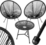 tectake® Set 2X Stuhl 1x Beistelltisch Acapulco