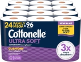 Cottonelle Ultraweiches Toilettenpapier mit gepolsterter Reinigungswellen-Textur
