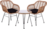 STILISTA 3-teiliges Poly-Rattan Bistroset 2 Lounge Sessel Beistell-Tisch