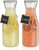 Arendo – 2x Glaskaraffe mit Deckel – 1 Liter –