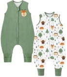 Chilsuessy 2er Pack Baby Sommerschlafsack mit Füßen