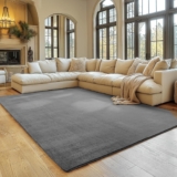 SIMPEX Teppich Wohnzimmer Grau 120×160 cm Kurzflor Teppich Waschbar