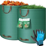 KESSER® Gartensack 2x 500L Set Laubsack Gartenabfallsack inkl. Handschuhe
