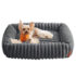 Orthopädisches Hundebett mit waschbarem Kuschelkissen, 91 x 68 x 18 cm / Grüngrau