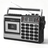 Audiocrazy Tragbarer Kassettenspieler mit Radio FM/MW/SW, Kassettenrekorder mit USB/SD-Aufnahme, Kopfhöreranschluss, 5W Lautsprecher für Zuhause, Küche, Büro,