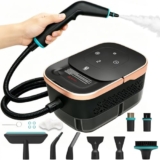 Dampfreiniger Handgerät, 6-Gang Steam Cleaner mit Großem Tank & 10 Zubehör, 10s Schnellheizungs Handdampfreiniger für Küche, Bad, Auto Detailing, Fliesen & Boden Reinigung,