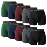 feynoss Boxershorts Herren 10er Pack – Atmungsaktive Männer Unterwäsche, Retroshorts Unterhosen Männer, L für Fahrrad Fahren, Ball Sports,