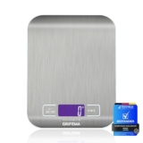 GRIFEMA GA2002 Küchenwaage mit LED-Display 1-5000g Edelstahl, silver,