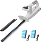 Litheli Heckenschere Akku mit Zwei Akkus,40CM Schnittlänge heckenschere mit 2x10000mAh Akku für leichte Trimmarbeiten, leicht Gewicht,Cordless Hedge Trimmer,