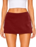 Rapbin Damen Minirock Stretch mit Hose drunter Party Look Figurbetont,