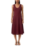 s.Oliver Damen Midi-Kleid aus Leinenmix – Regular Fit, ärmellos, mit Seitentaschen,