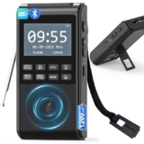 Tragbares DAB-Radio mit Bluetooth 5.3, wiederaufladbares, batteriebetriebenes FM-Radio, klein, Dual-Alarmuhr, DAB+ Digitalradio mit Farbdisplay, großer 5-W-Lautsprecher, unterstützt SD-Karte und,