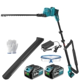 Yofidra Akku Teleskop Heckenschere, 40cm Stahlmesser, 2,4 m Teleskopstange,